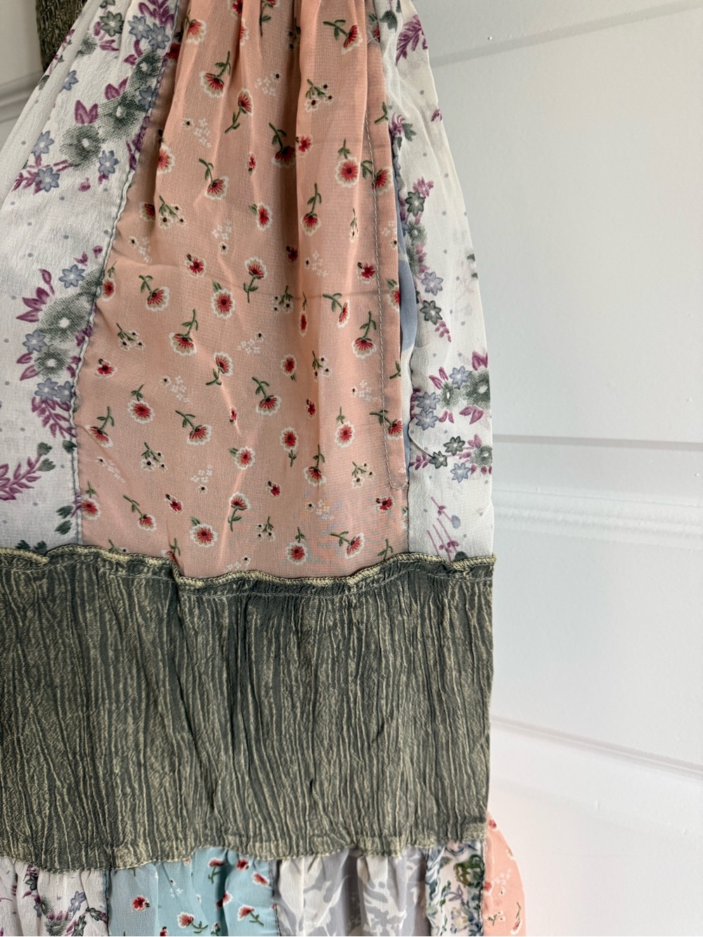 Young Threads NWT Boho Patchwork Tiered Maxi Dress - Picture 6 of 11
